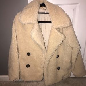 Free people teddy peacoat!